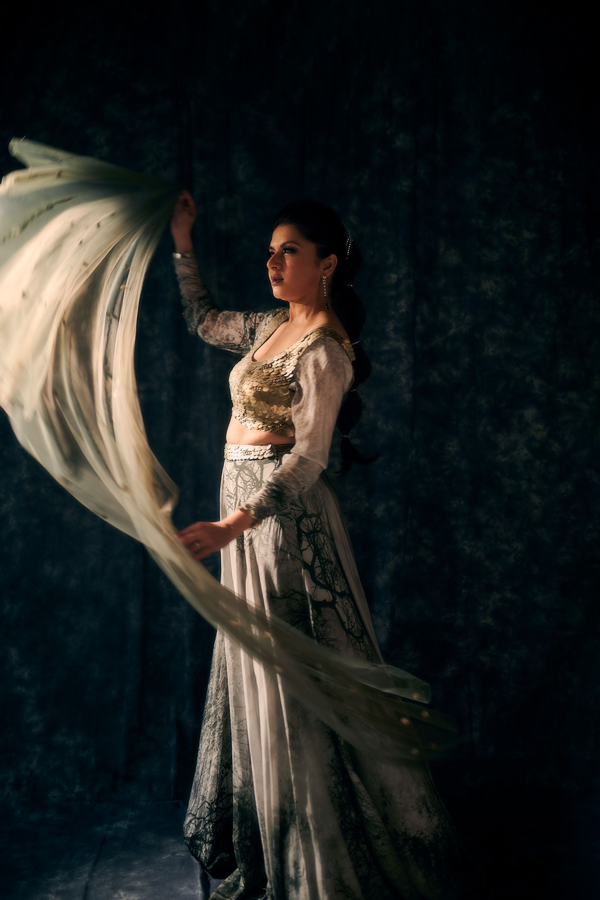 Bhagyashree in our Embriodered Printed Lehenga Set with Dupatta from Matrix