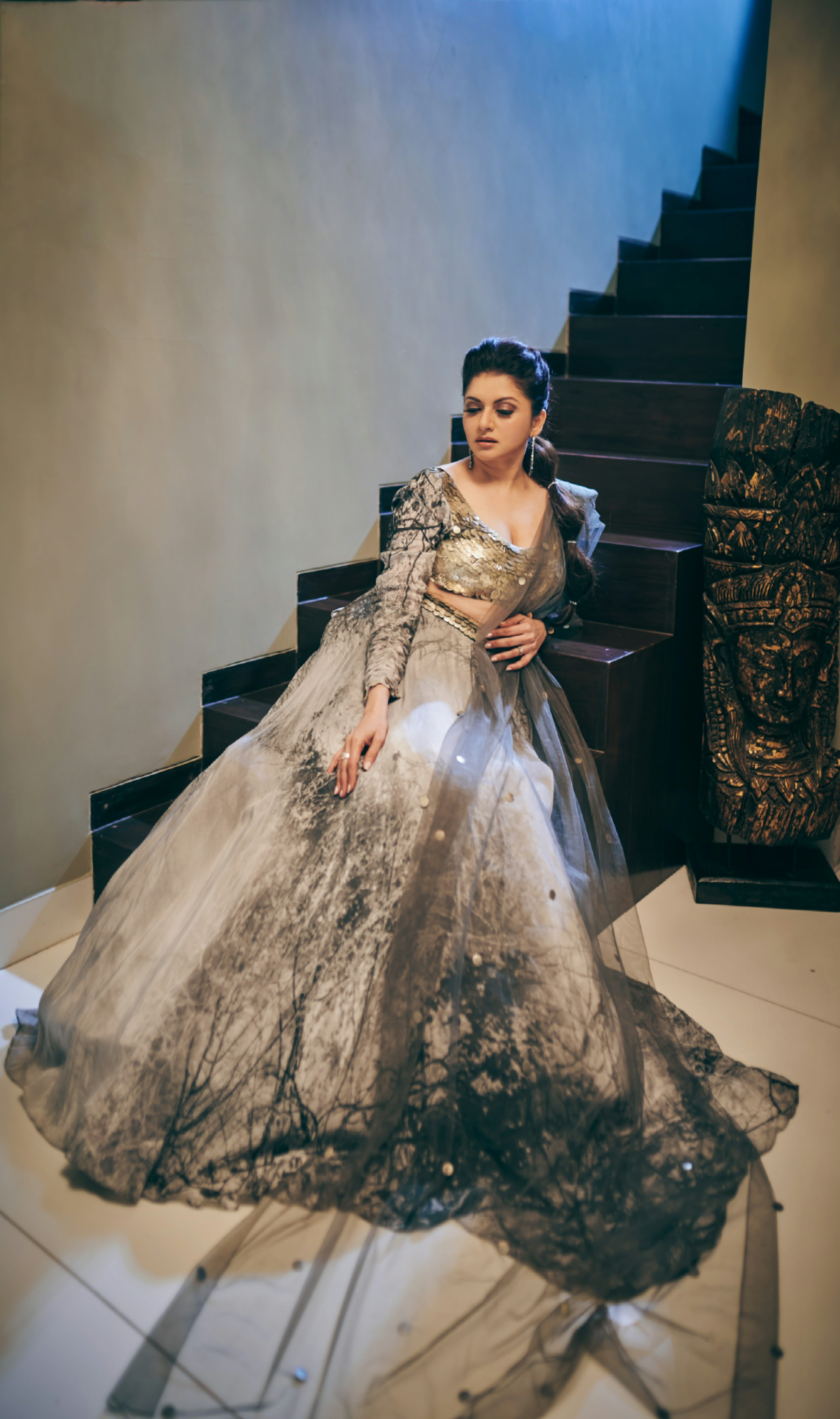 Bhagyashree in our Embriodered Printed Lehenga Set with Dupatta from Matrix