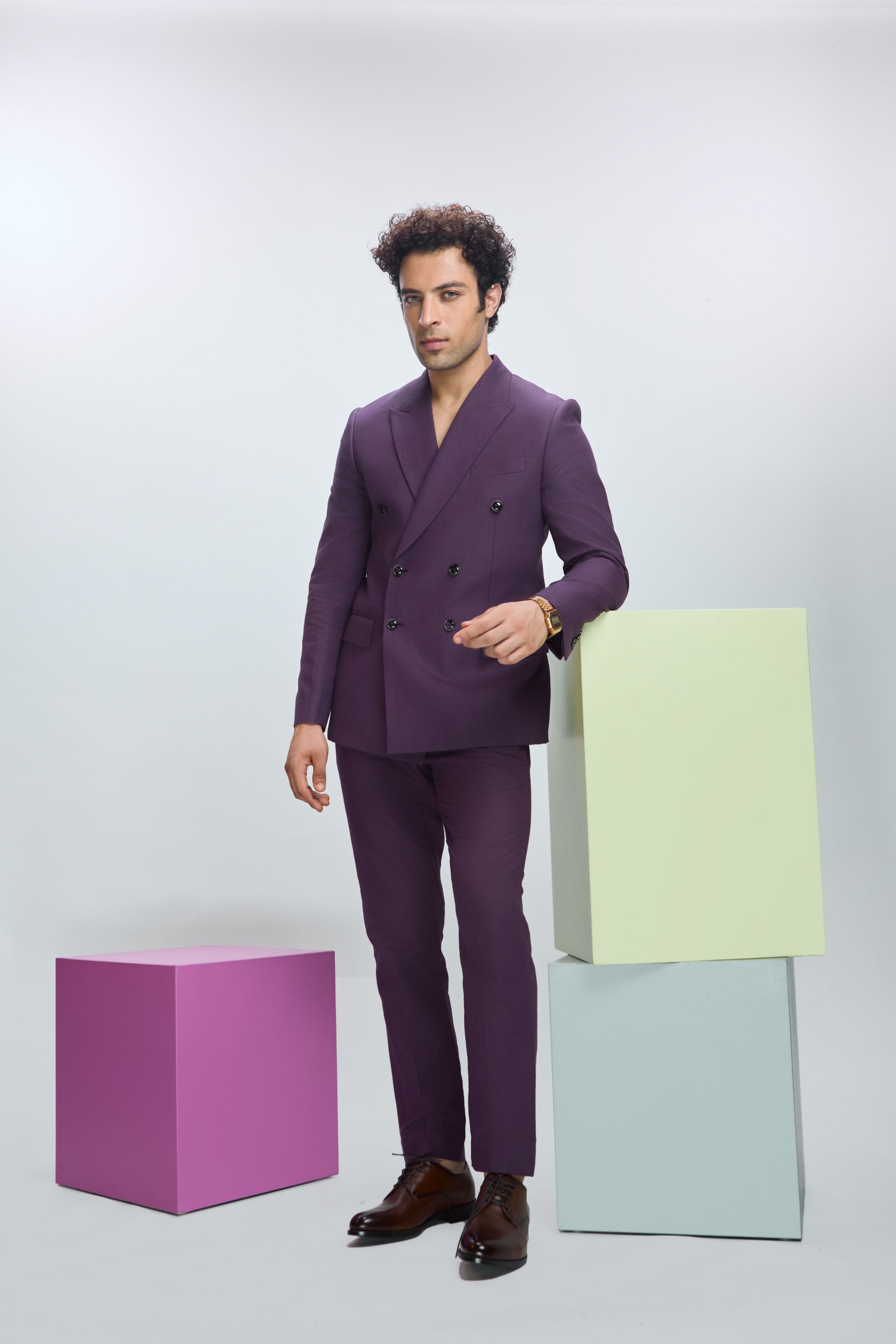 Plum Elegance Blazer & Pants Set