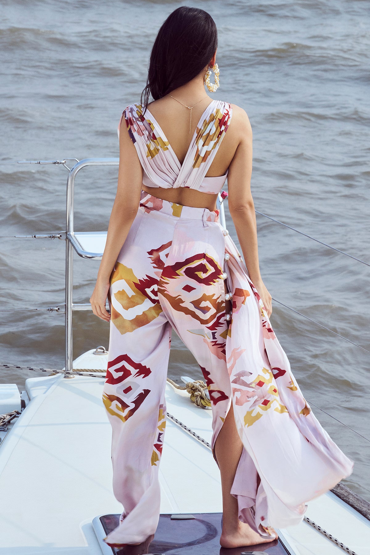 Peach Fuzz Patola Printed top