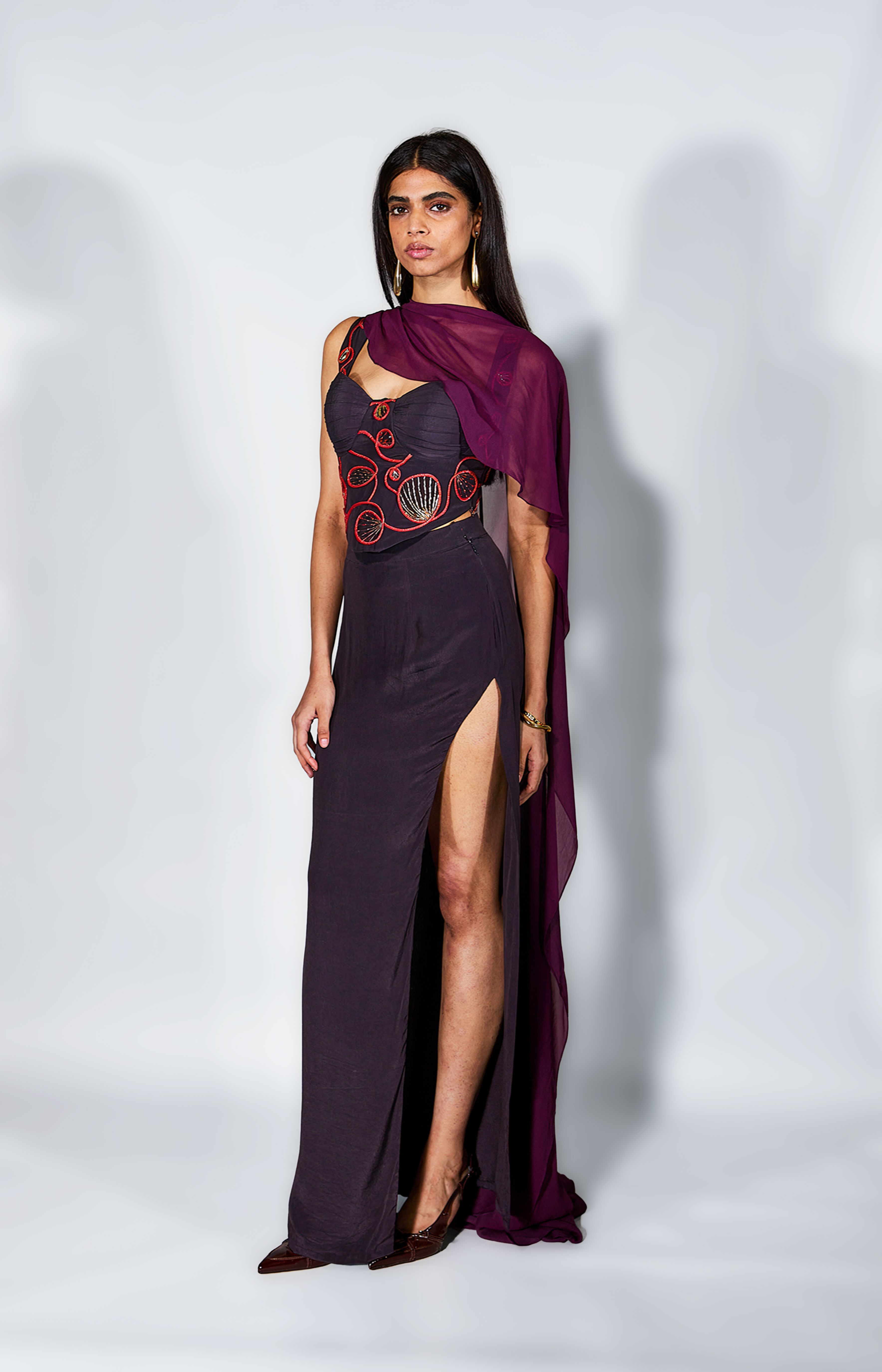 Plum Flame Corset Set