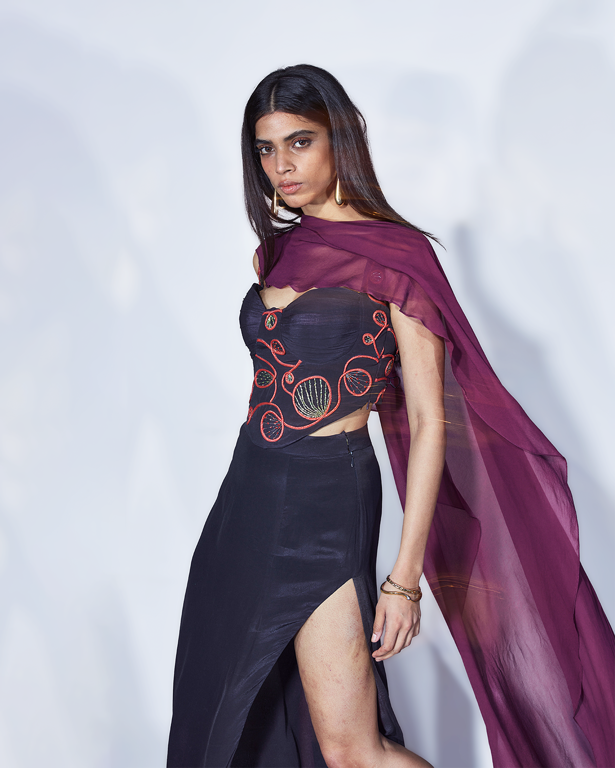 Plum Flame Corset Set