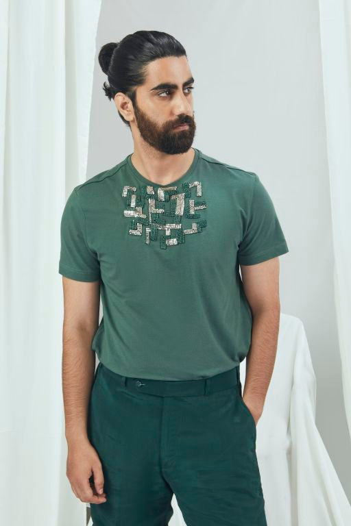 Emerald Embellished T-Shirt