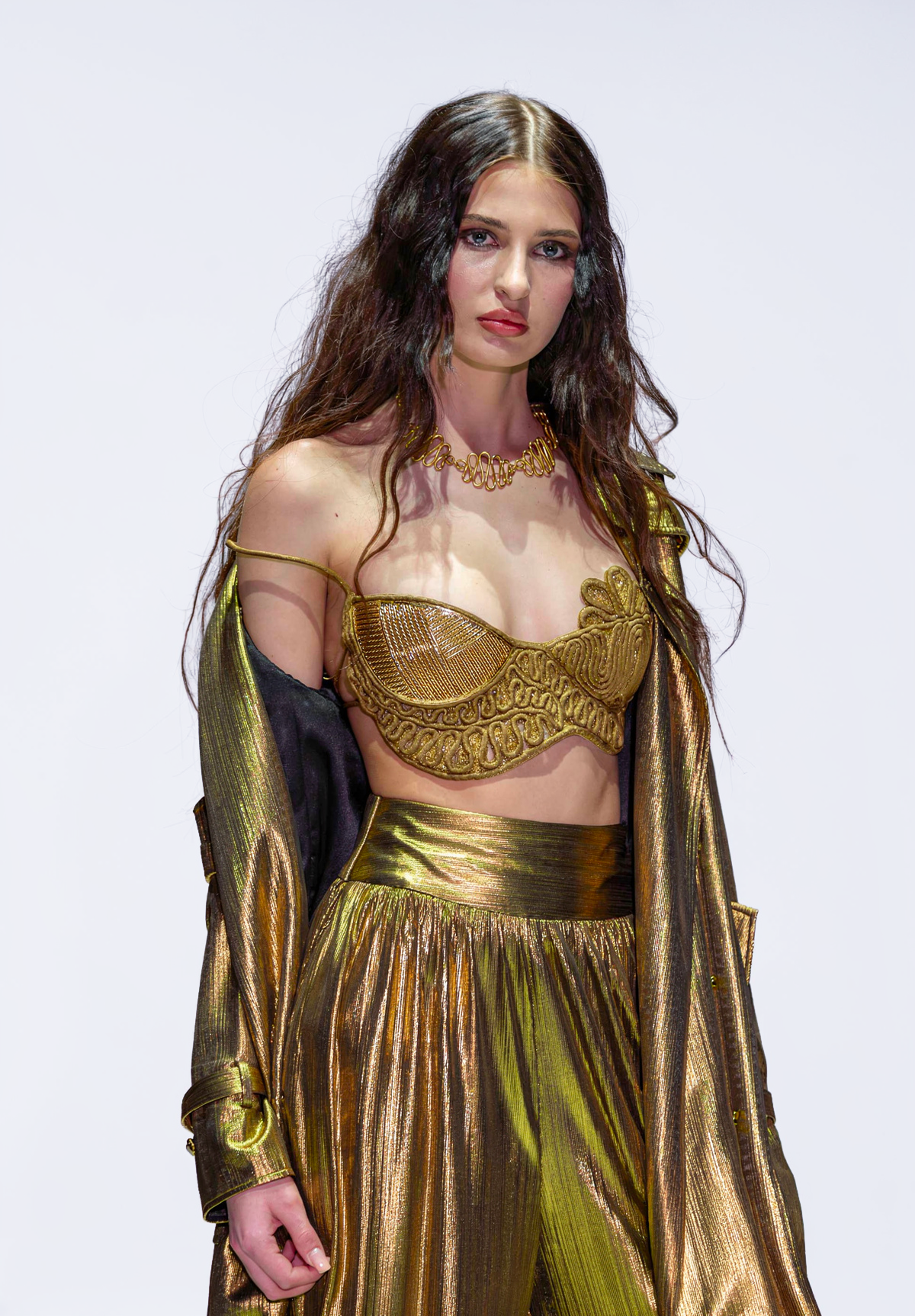 Molten Gold Metal Bralette set