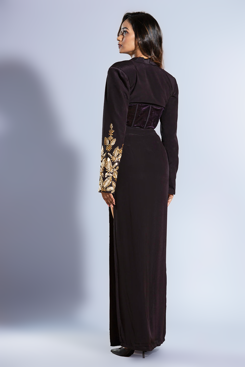 Royal Crop Blazer Set