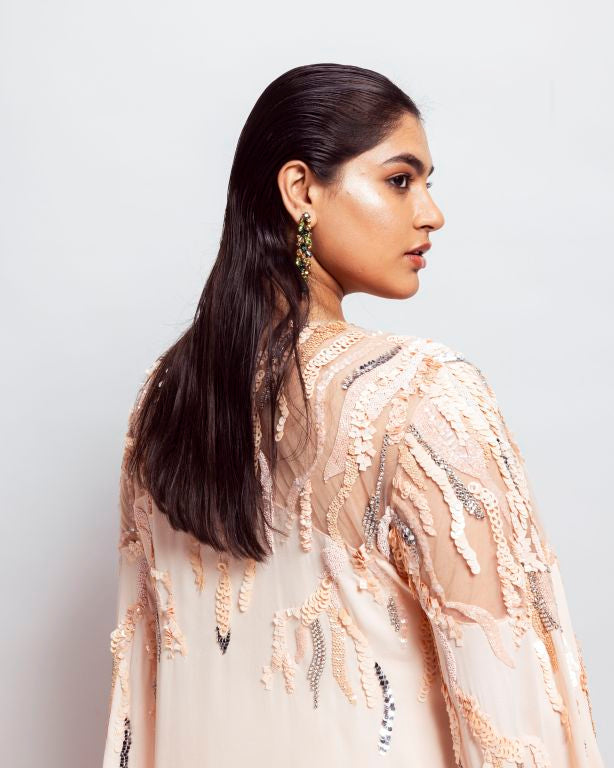 Kaftan with Yolk Embroidered