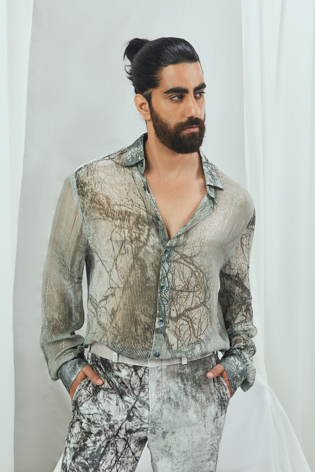 Printed Sheer Shirt