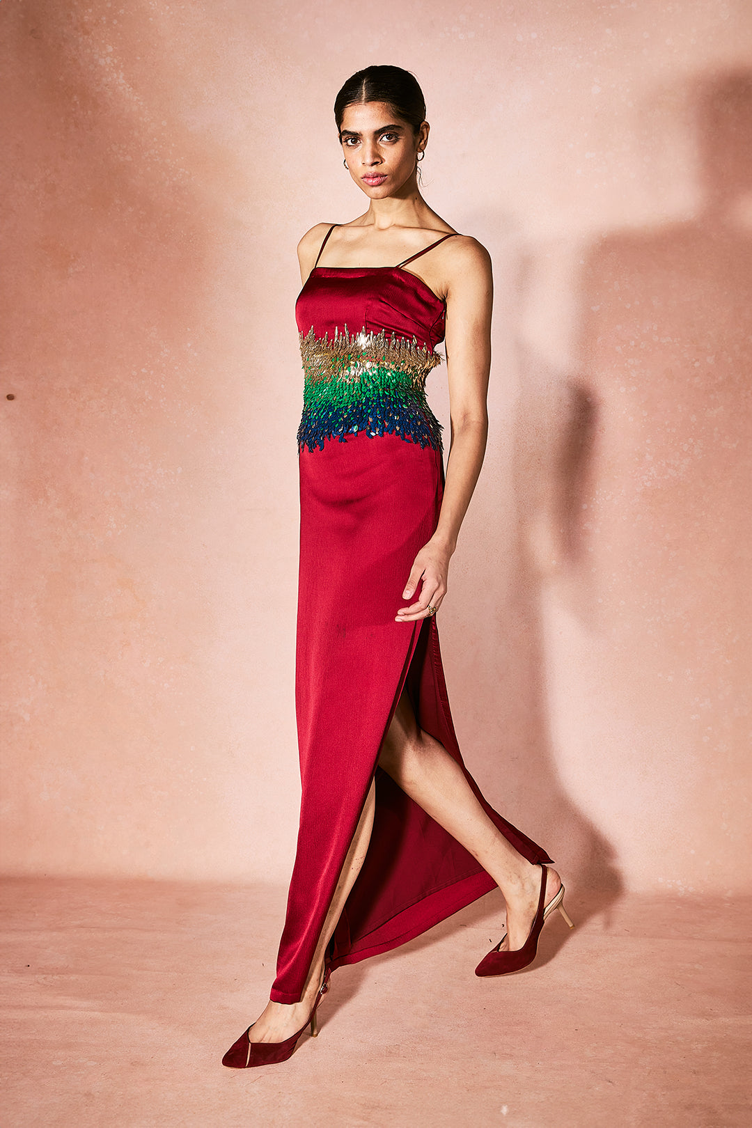 Crimson Slip Dress