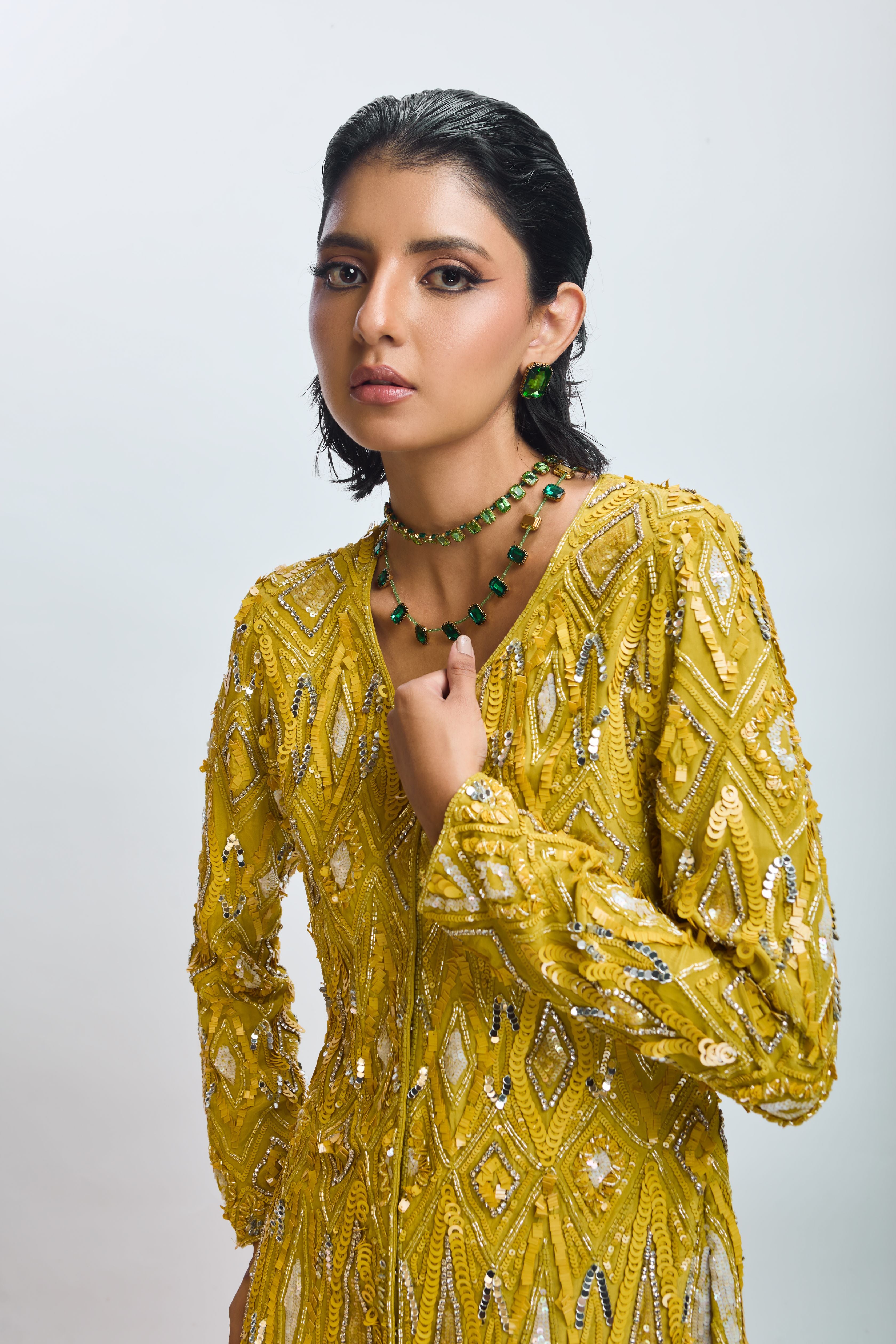 Embroidered Jacket Set