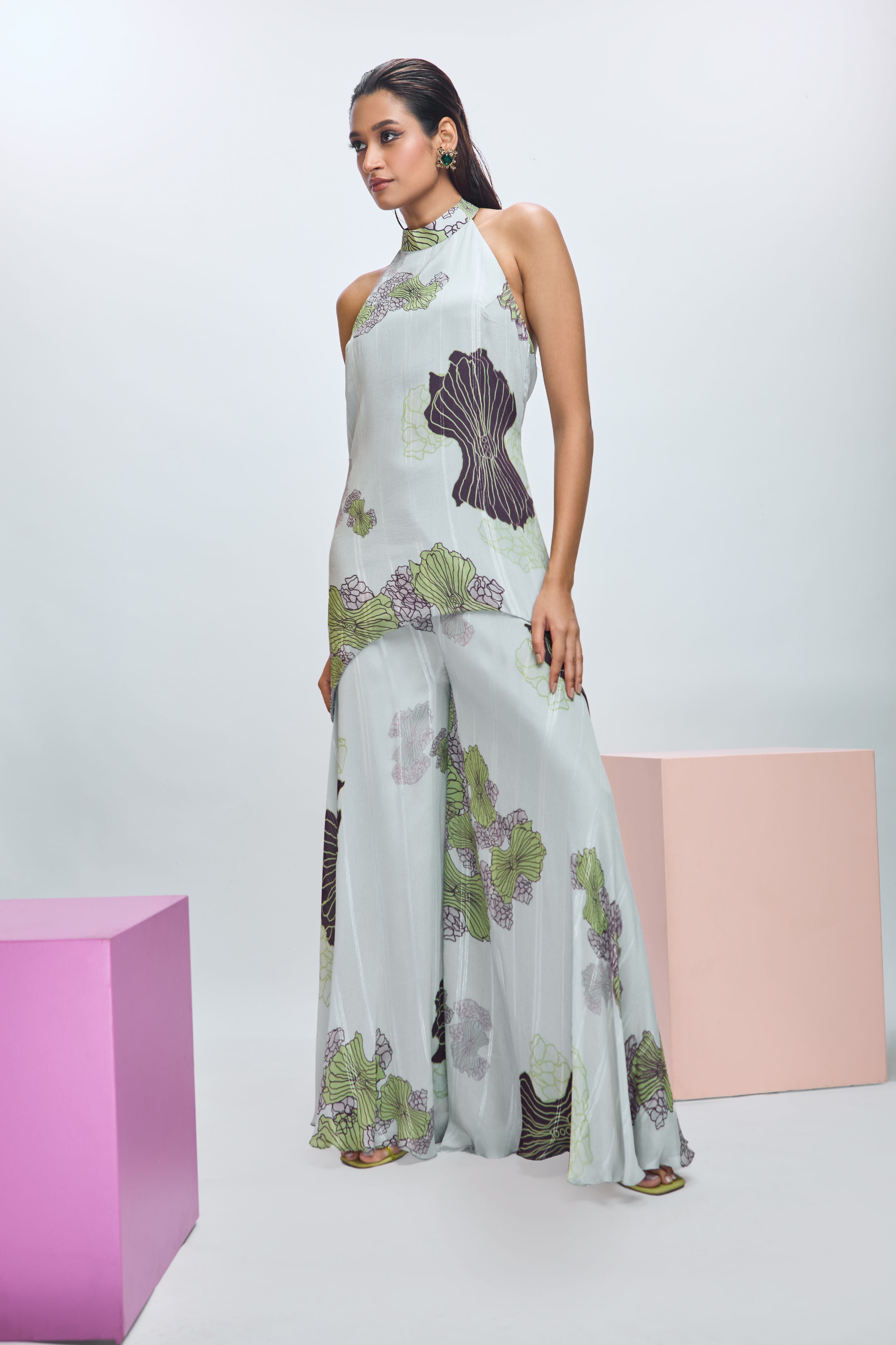 Asymmetrical Tunic and Pants Set