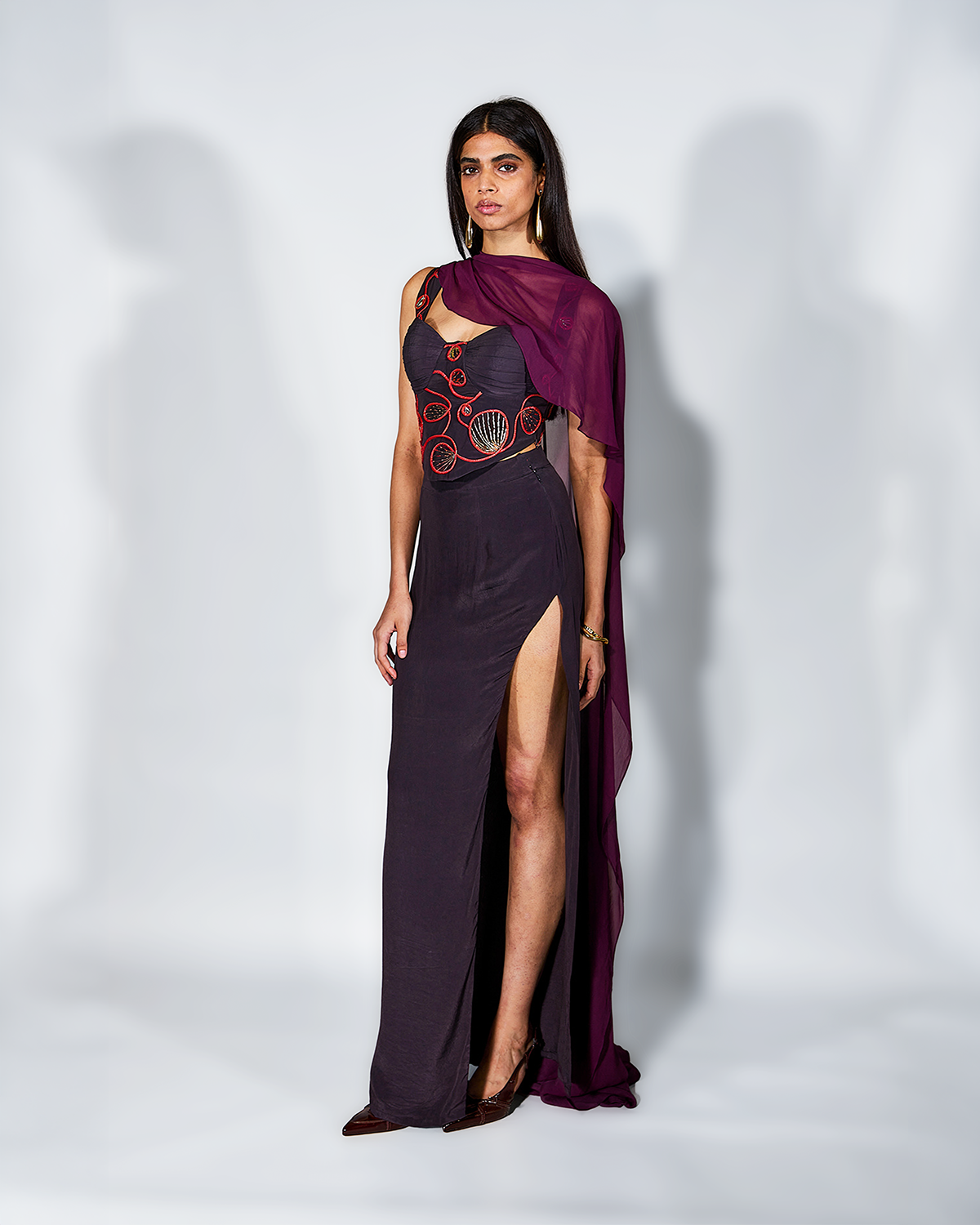 Plum Flame Corset Set