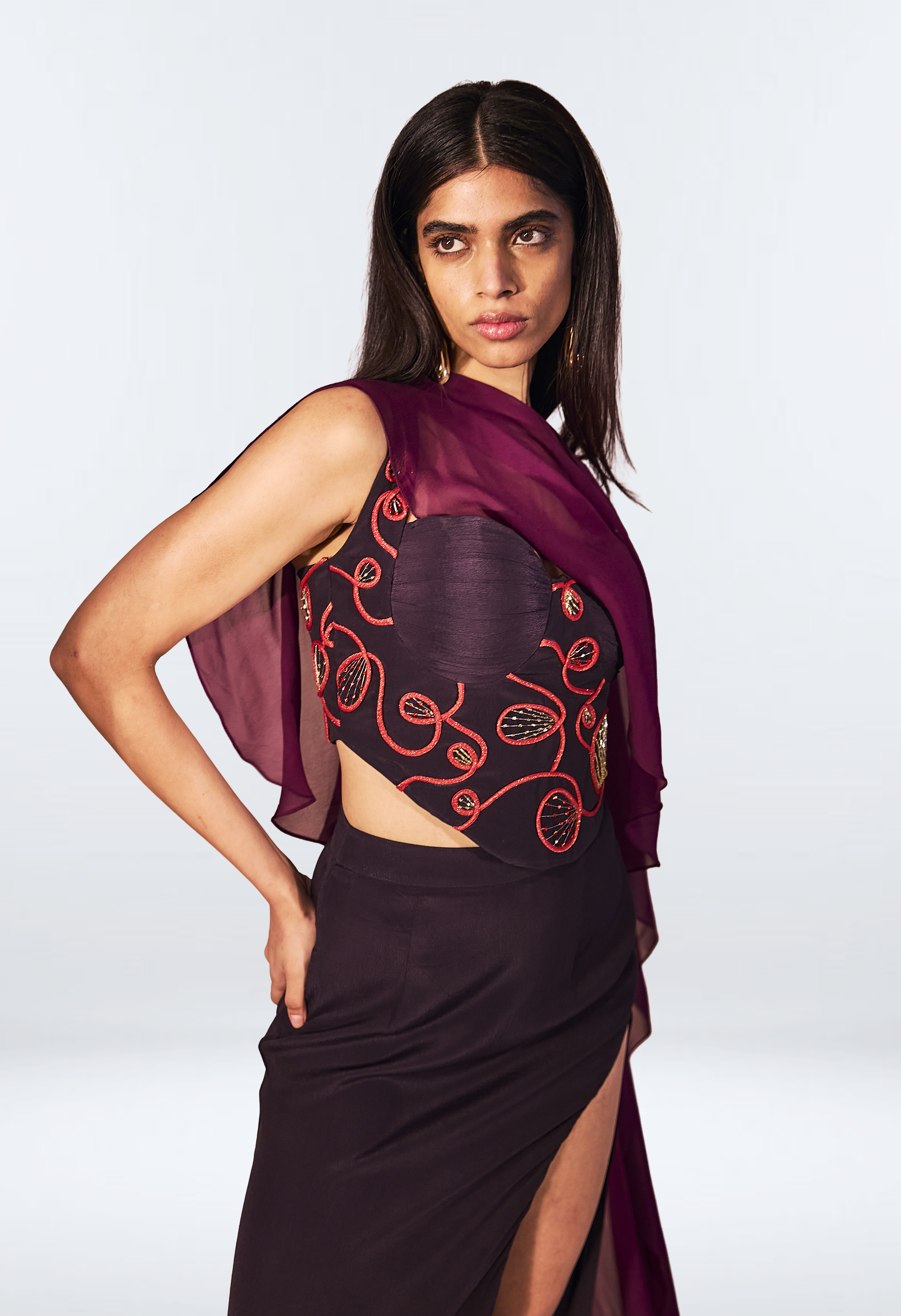 Plum Flame Corset Set