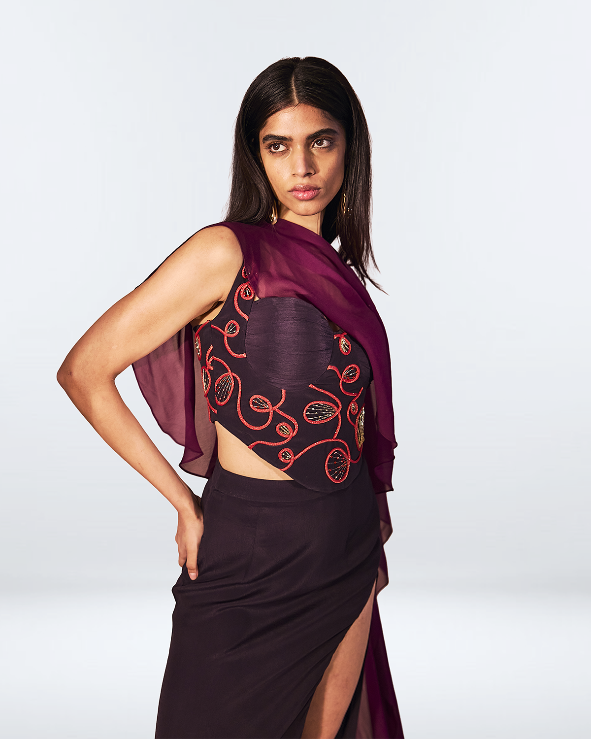 Plum Flame Corset Set
