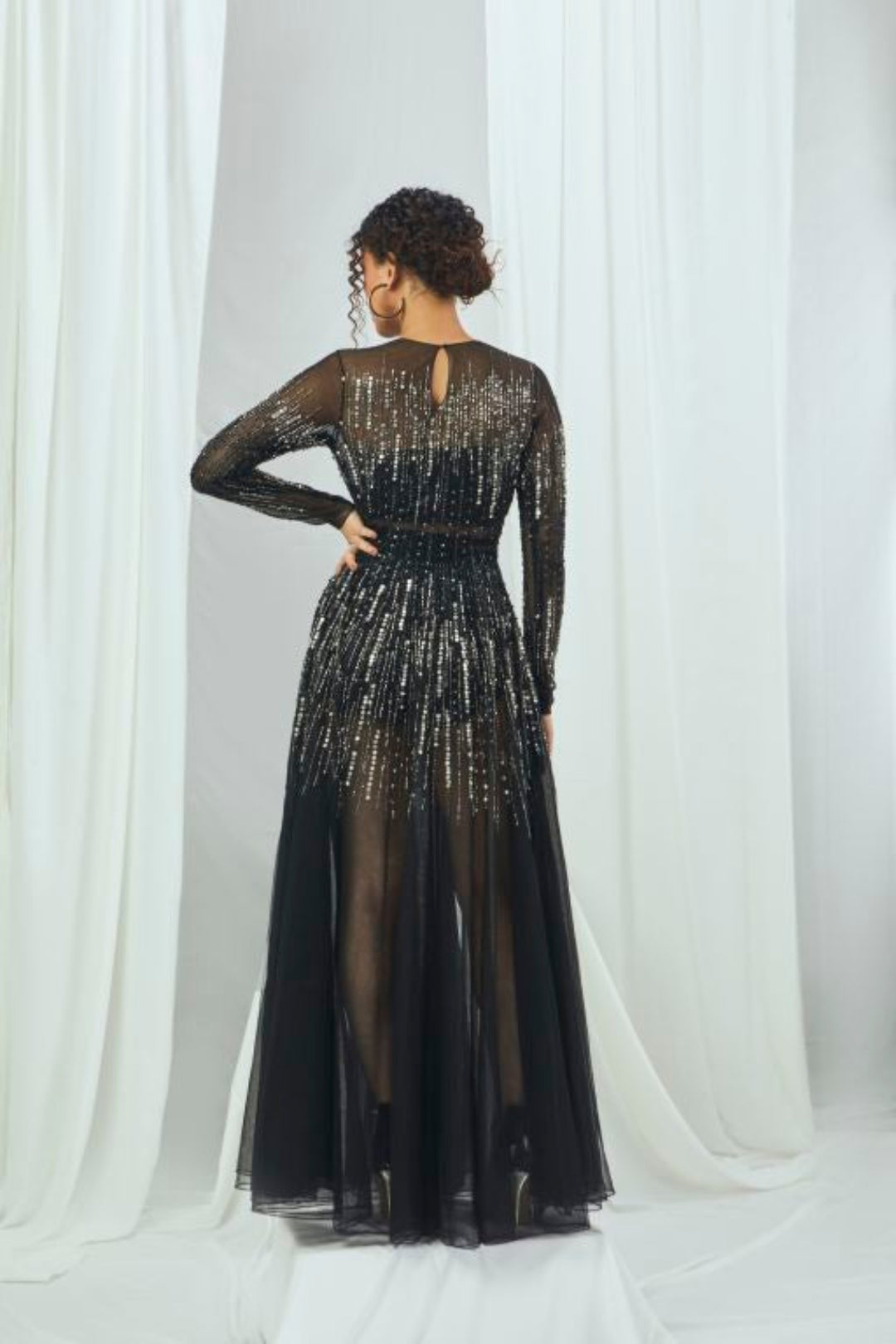 Embellished Sheer Net Gown