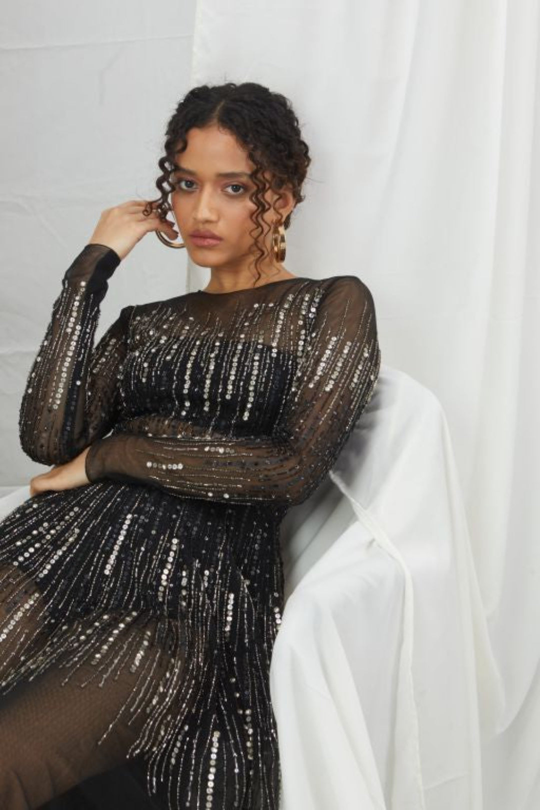 Embellished Sheer Net Gown