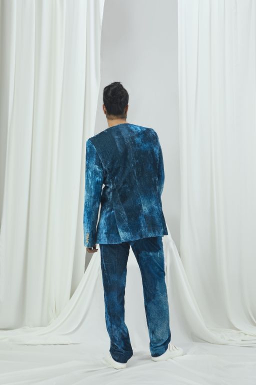 Velvet Printed Blazer