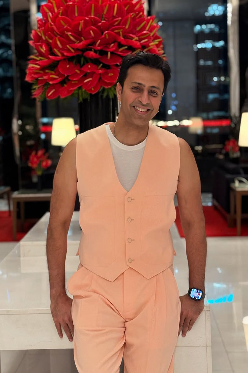 Salim Merchant in Vestcoat with Side Pockets & Straight Pants with Pleat detailing  from Vilaya