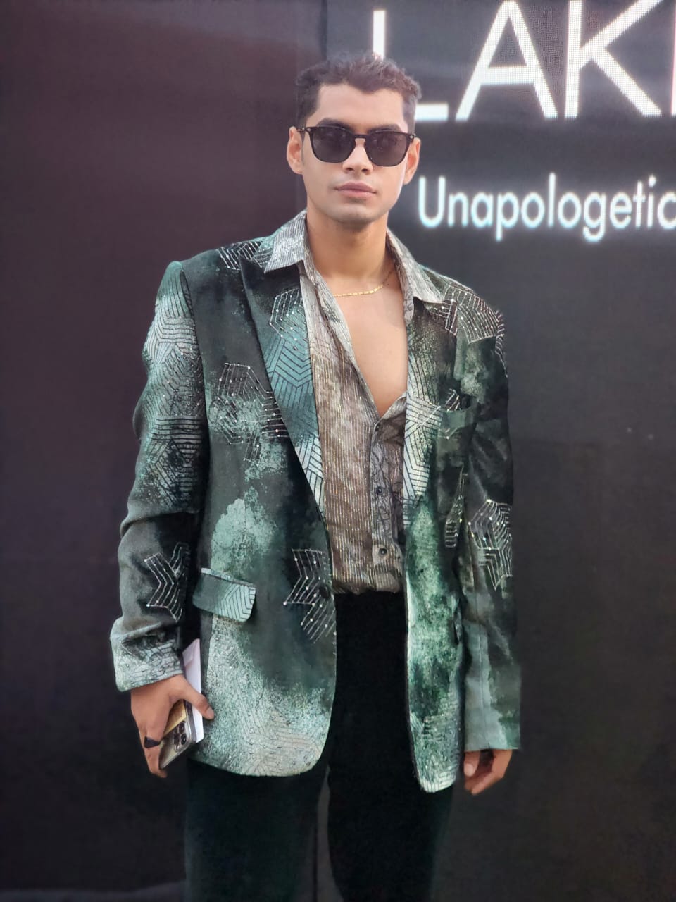 Embriodered Velvet Printed Blazer
