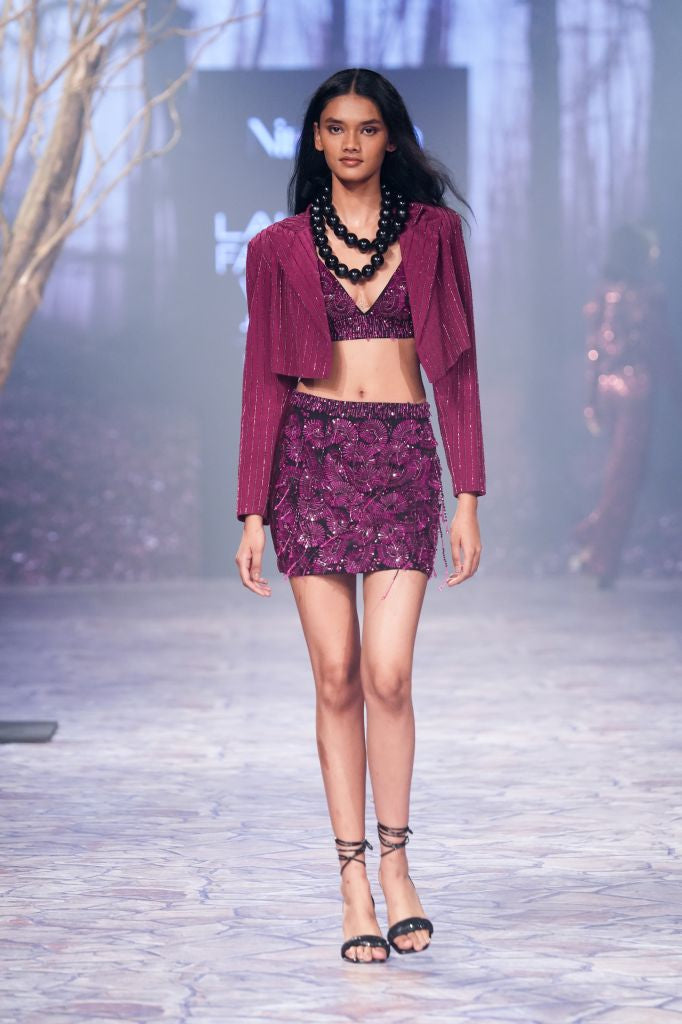 Embroidered Blazer Set