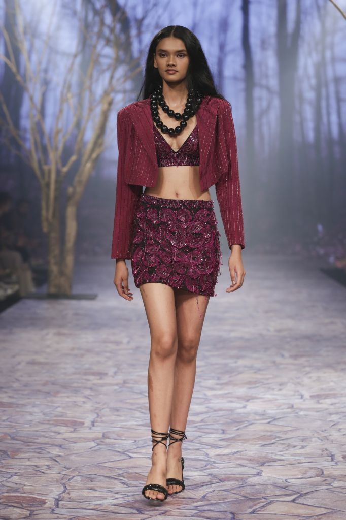 Embroidered Bralette & Skirt Set