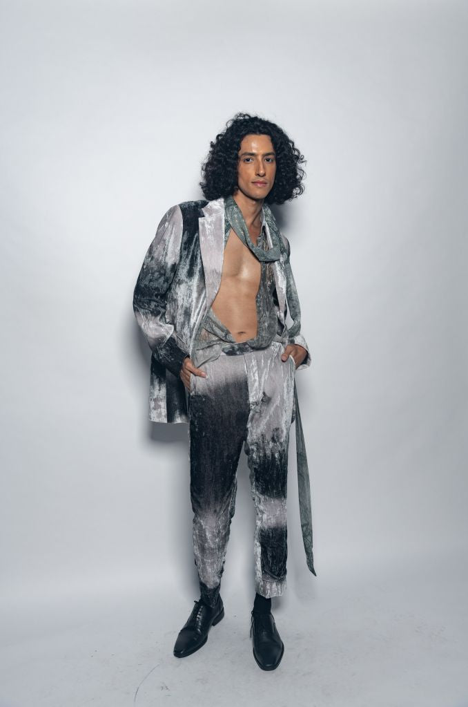 Velvet Printed Pants